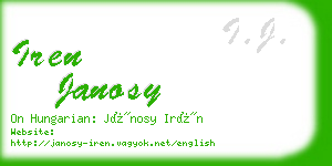 iren janosy business card